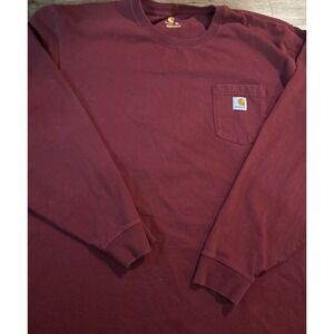 Carhartt Original Fit Workwear Shirt Mens Size 3XL Red Pocket Cotton Long Sleeve